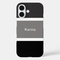Simple Grey Black And White Stripes Personalised