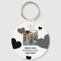Simple Grey & Black Hearts Husband Keepsake Photo