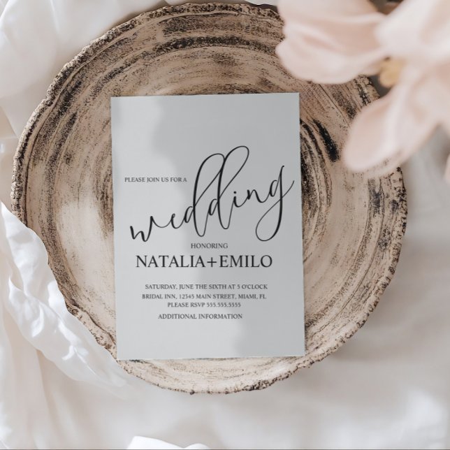 Simple Grey Black Minimalist  Invitation (Creator Uploaded)