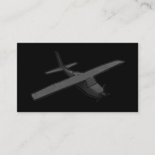 Simple grey black propeller plane custom cards
