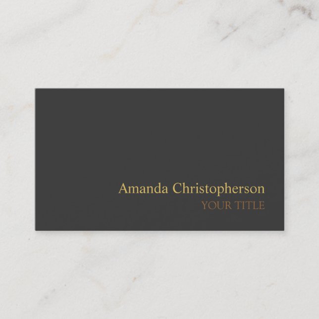 Simple Grey Chic Script Style Business Card (Front)