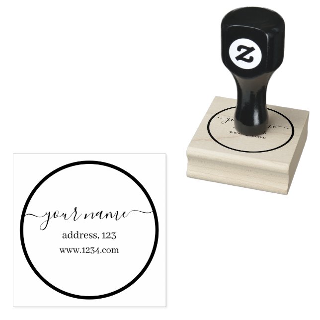 Simple Grey Custom Name Rubber Stamp (Stamped)
