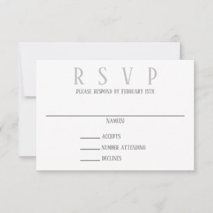 Simple Grey Design - RSVP Invitation