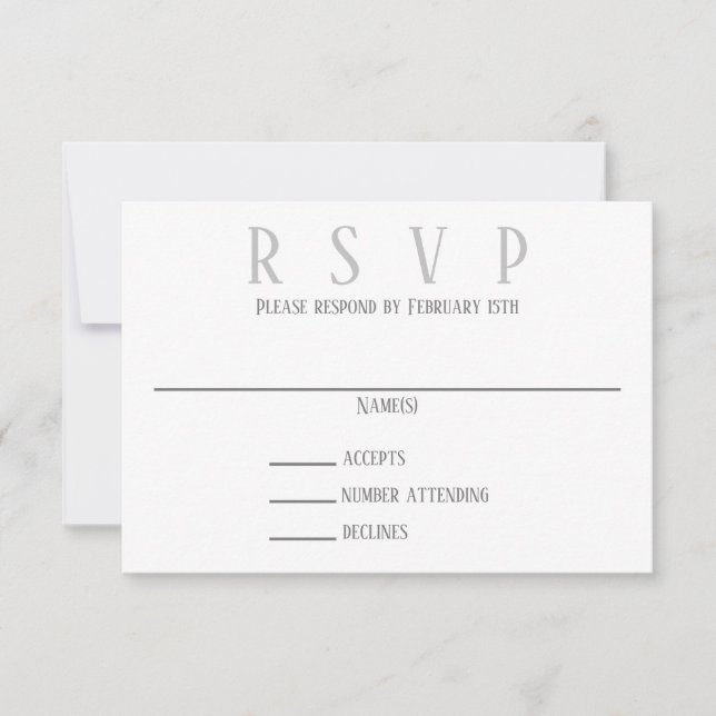 Simple Grey Design - RSVP Invitation (Front)