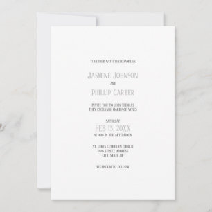 Simple Grey Design - Wedding Invitation