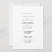 Simple Grey Design - Wedding/Reception Invitation