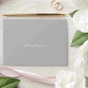 Simple Grey Elegant Wedding Envelope