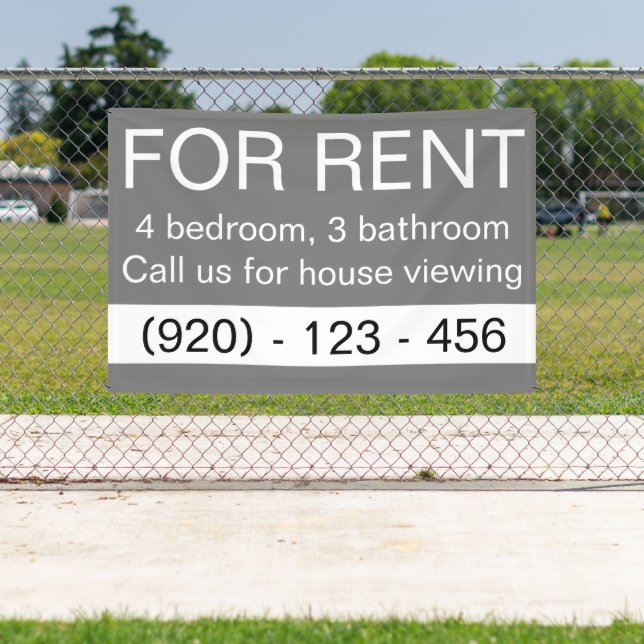 Simple Grey For Rent Custom Real Estate Company  Banner (Insitu)