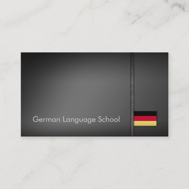 Simple Grey German Language School Business Card (Front)