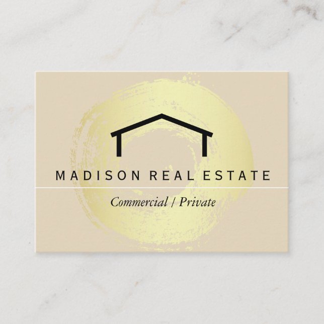 Simple (grey) / House Logo Business Card (Front)