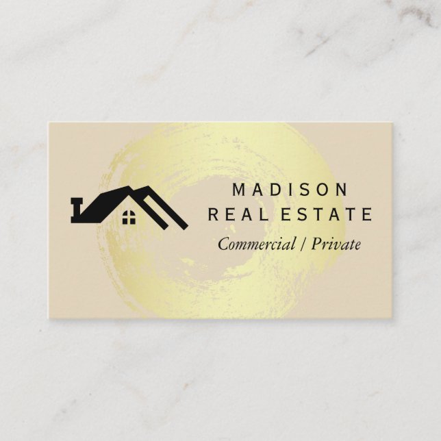 Simple (grey) / House Logo II Business Card (Front)