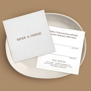 Simple Grey Linen Customer Referral Card