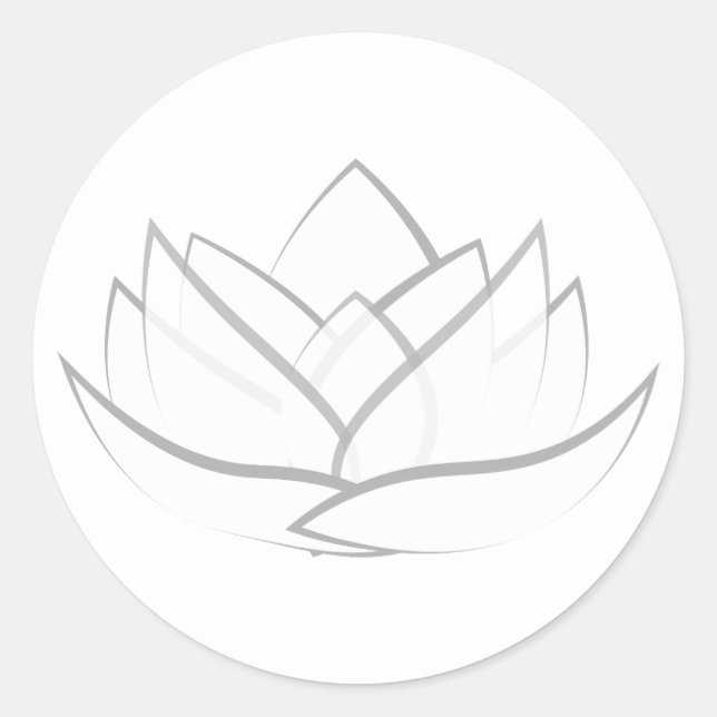 Simple Grey Lotus Flower Sticker (Front)