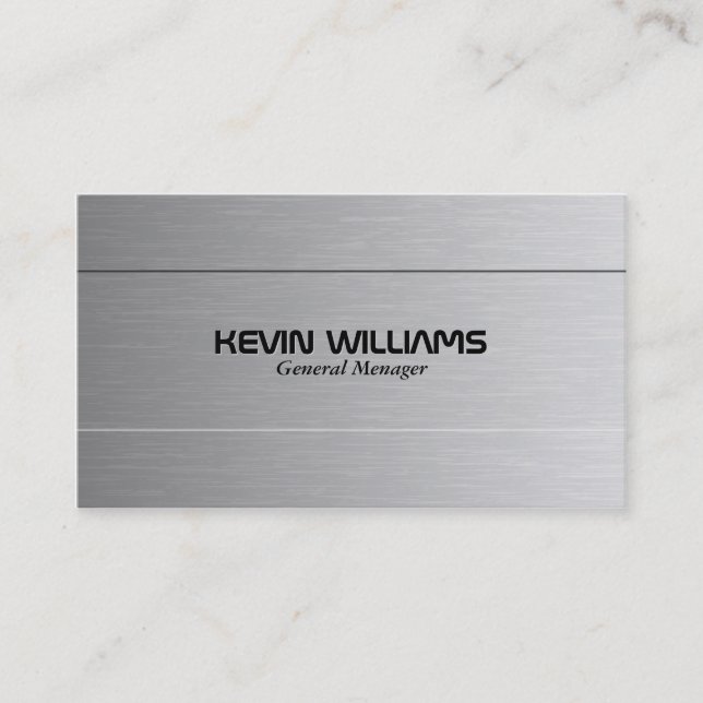 Simple Grey Metallic Texture Print Business Card (Front)