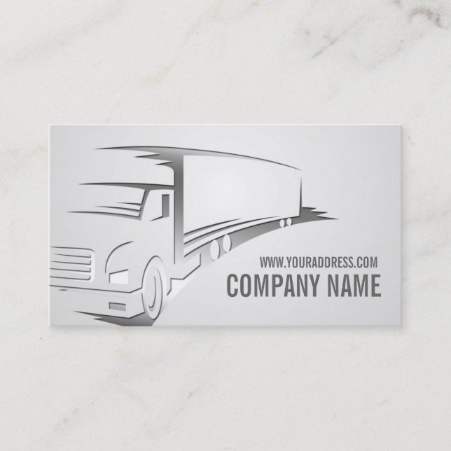 Simple Grey Minimalist Trailer Business Card (Front)