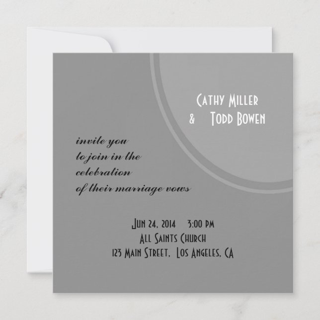 Simple Grey Modern Wedding Invitation (Front)