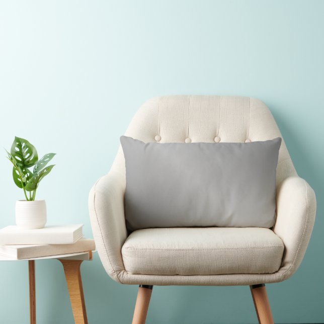 Simple grey plain shiny lumbar cushion (Chair)