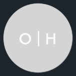 Simple grey round sticker | initials/monogram<br><div class="desc">Simple grey round sticker | initials/monogram

Can be fully customised to suit your needs.
© Gorjo Designs via Zazzle. 

// Looking for matching items? Other stationery from the set available here: https://www.zazzle.com/collections/modern_wedding_photo_invitation_set-119792209180525601

// Need help customising your design? Got other ideas? Feel free to contact me at: zoe@gorjodesigns.com</div>