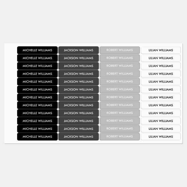 Simple Grey Scale Kids Name (Sheet)