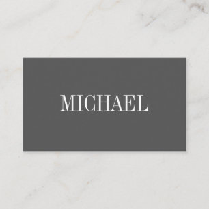 Simple Grey Serif Font Business Card