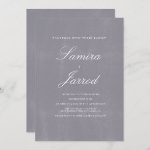 Simple Grey Stone Concrete Rustic Pattern Wedding Invitation