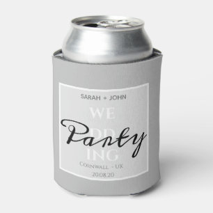 Simple Grey Summer Wedding Party Can Cooler