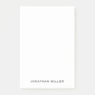 Simple Grey Typographic Name Post-it Notes