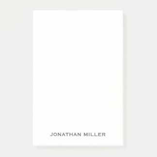 Simple Grey Typographic Name Post-it Notes