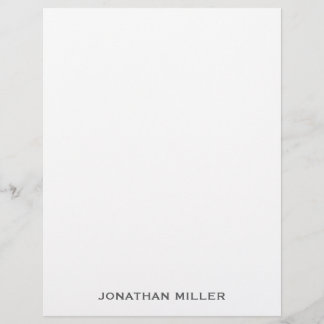 Simple Grey Typographic Name Stationery Custom Letterhead
