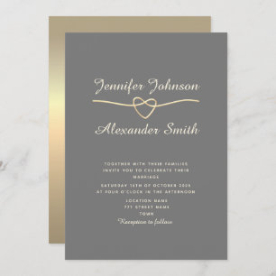 Simple Grey Wedding Invitation
