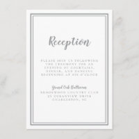 Simple Grey Wedding Reception White Frame