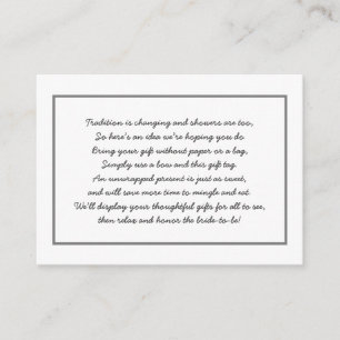 Simple Grey White Display shower insert + tag