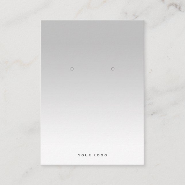 Simple Grey White Gradient Earring Display Card (Front)