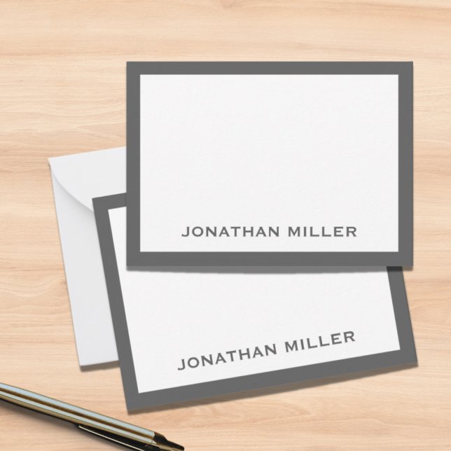 Simple Grey White Typographic Name Card (Creator Uploaded)