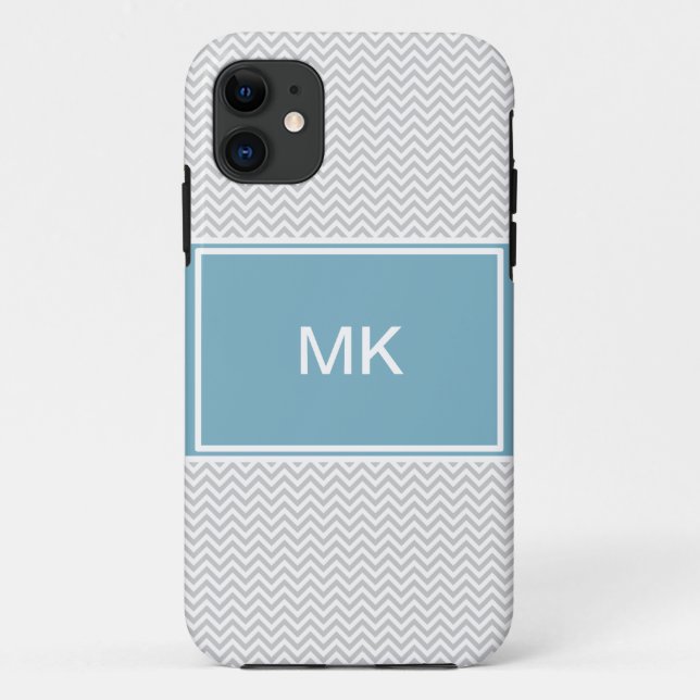 Simple Grey ZigZag Case-Mate iPhone Case (Back)
