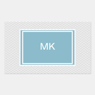 Simple Grey ZigZag Rectangular Sticker