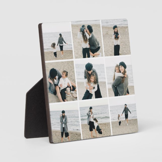 Simple Grid Of Nine Custom Colour Desktop Plaque (Front)