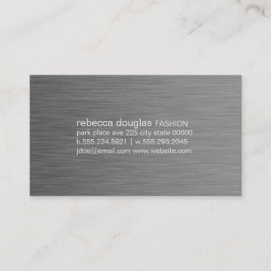 Simple Grid Text (stainless steel) Business Card