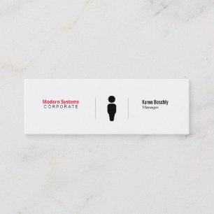 Simple Grid Variation (red) Mini Business Card