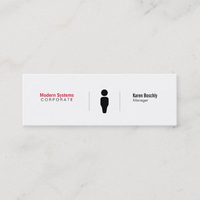 Simple Grid Variation (red) Mini Business Card (Front)