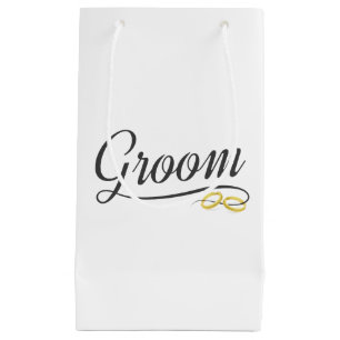 Simple Groom Floral Wedding Calligraphy Gift Bag