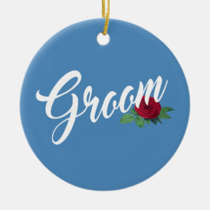 Simple Groom Floral Wedding Calligraphy Ornament