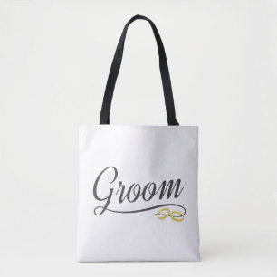 Simple Groom Floral Wedding Calligraphy   Tote Bag