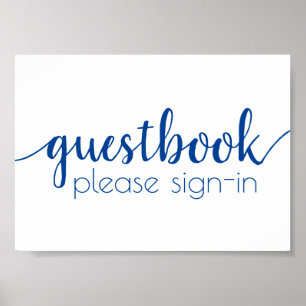 Simple Guestbook   French Blue Any Event Sign