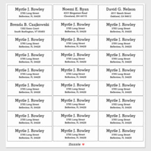 Simple Guests Names and Address Shipping Labels