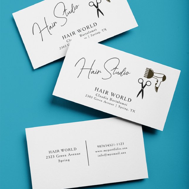 Simple Hair Salon Scissors Business Card (Creator Uploaded)