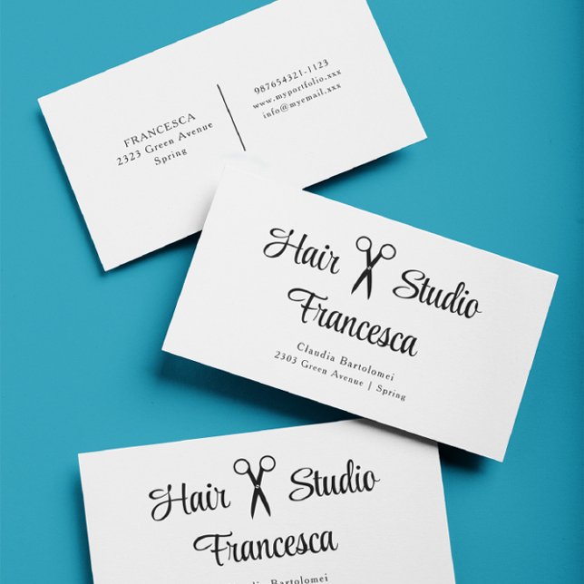 Simple Hair Salon Scissors Business Card (Creator Uploaded)