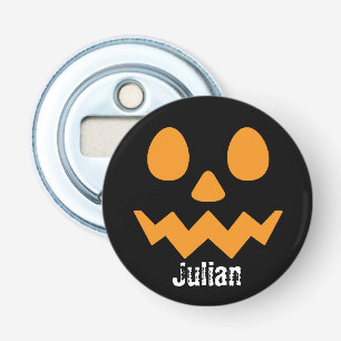 Simple Halloween Day Jack-o-Lantern Pumpkin Name Bottle Opener