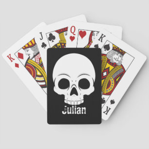 Simple Halloween Day Skull Spooky Name Playing Cards