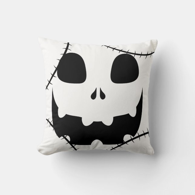 Simple Halloween jack-o-lantern pumpkin face Cushion (Front)